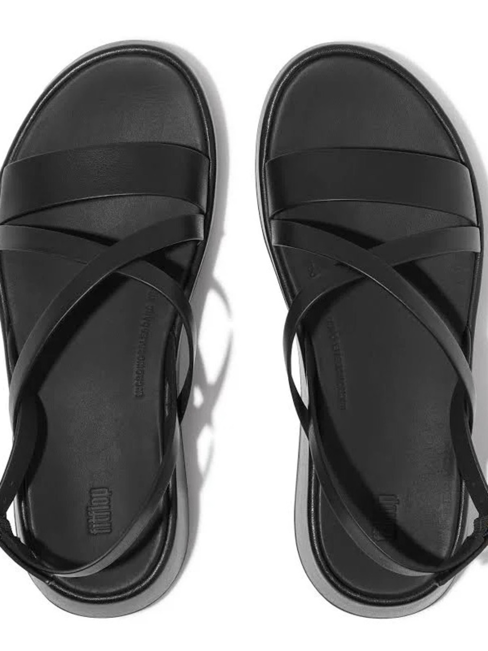 Fitflop Black Leather Crossover Strap Sandals - Picture 2 of 5